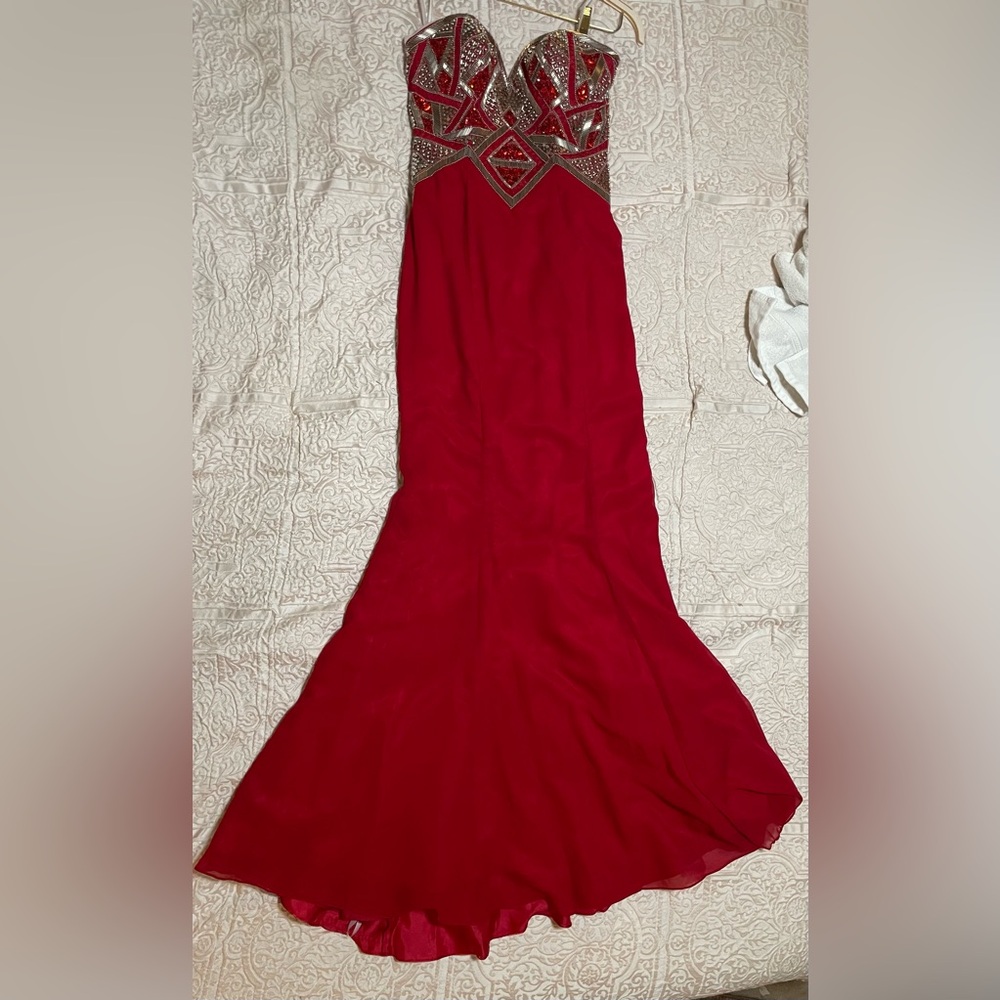 Formal Strapless Red Xcite 30548 Dress